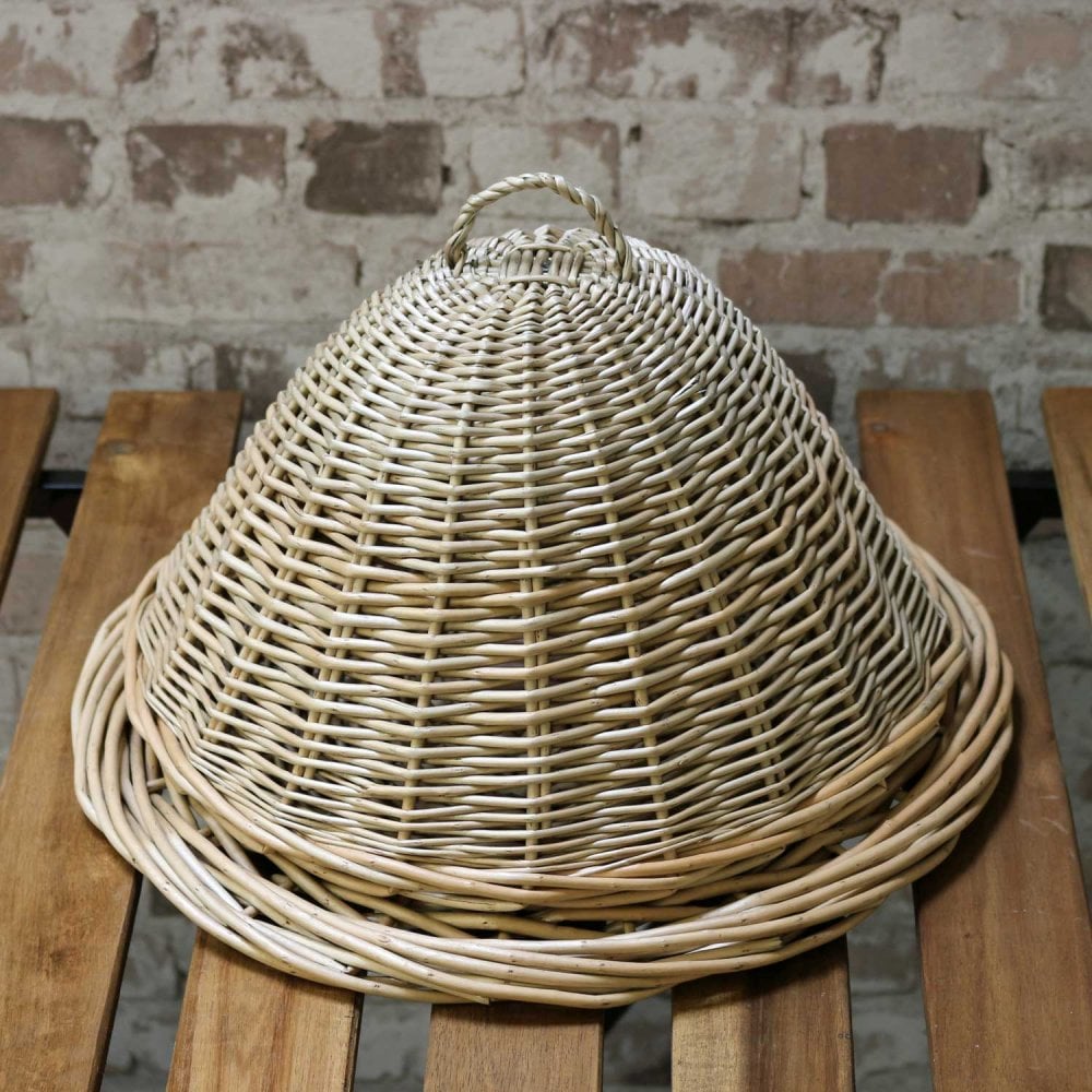 Wicker Food Cover Dome With Serving Platter