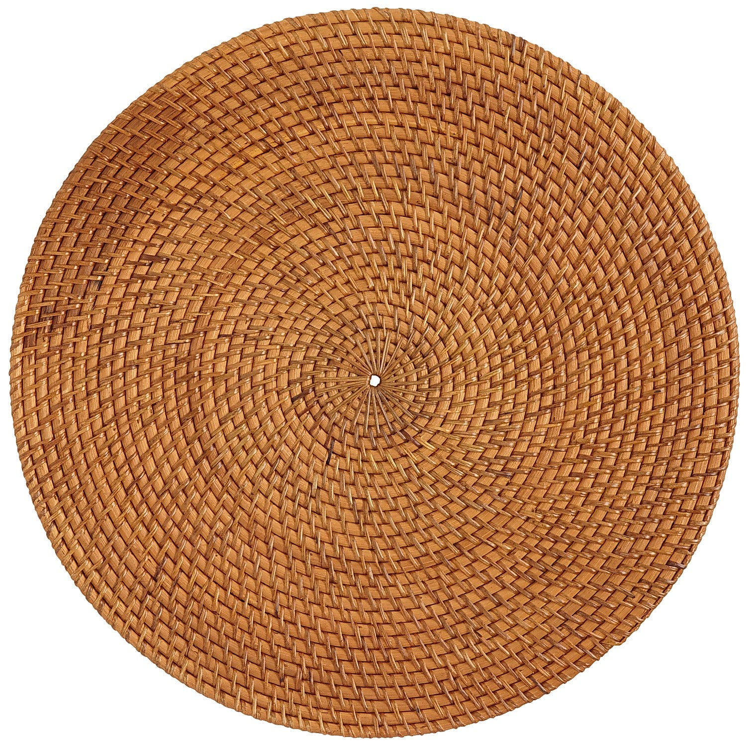 Vietnamese Vintage Round D25cm Woven Braided Rattan Placemat
