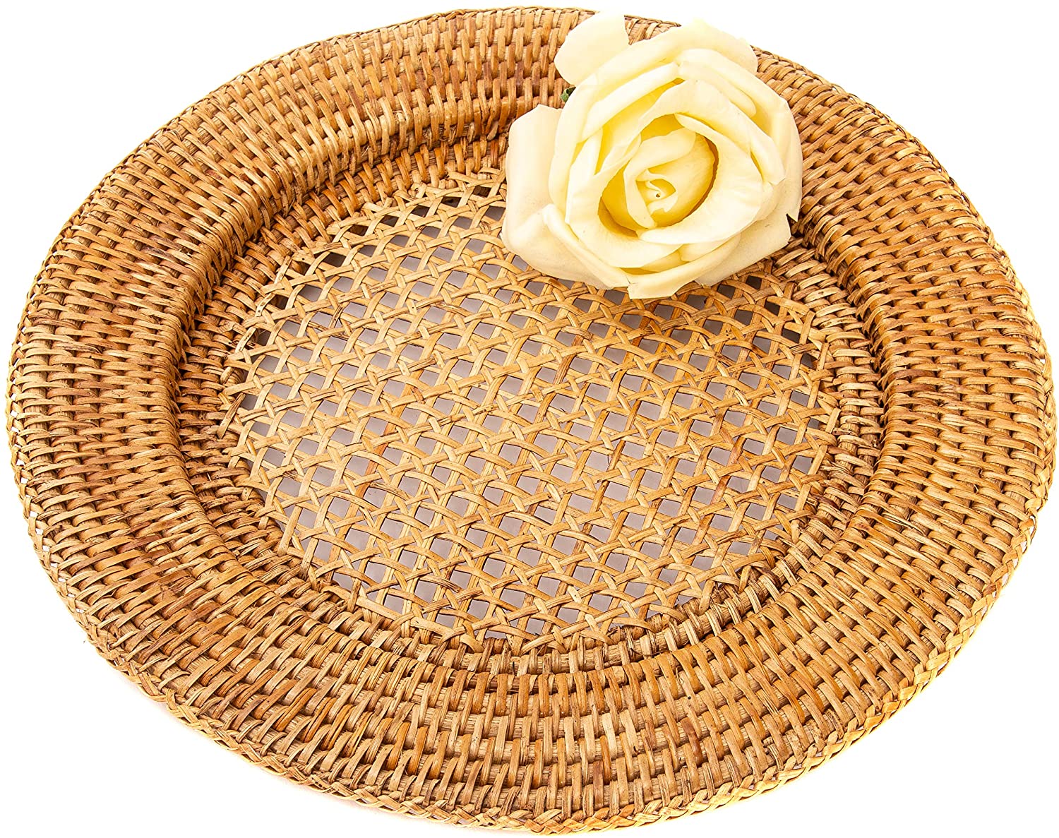 Round Woven Wicker Rattan Placemat 13 In. perfect for modern decoration