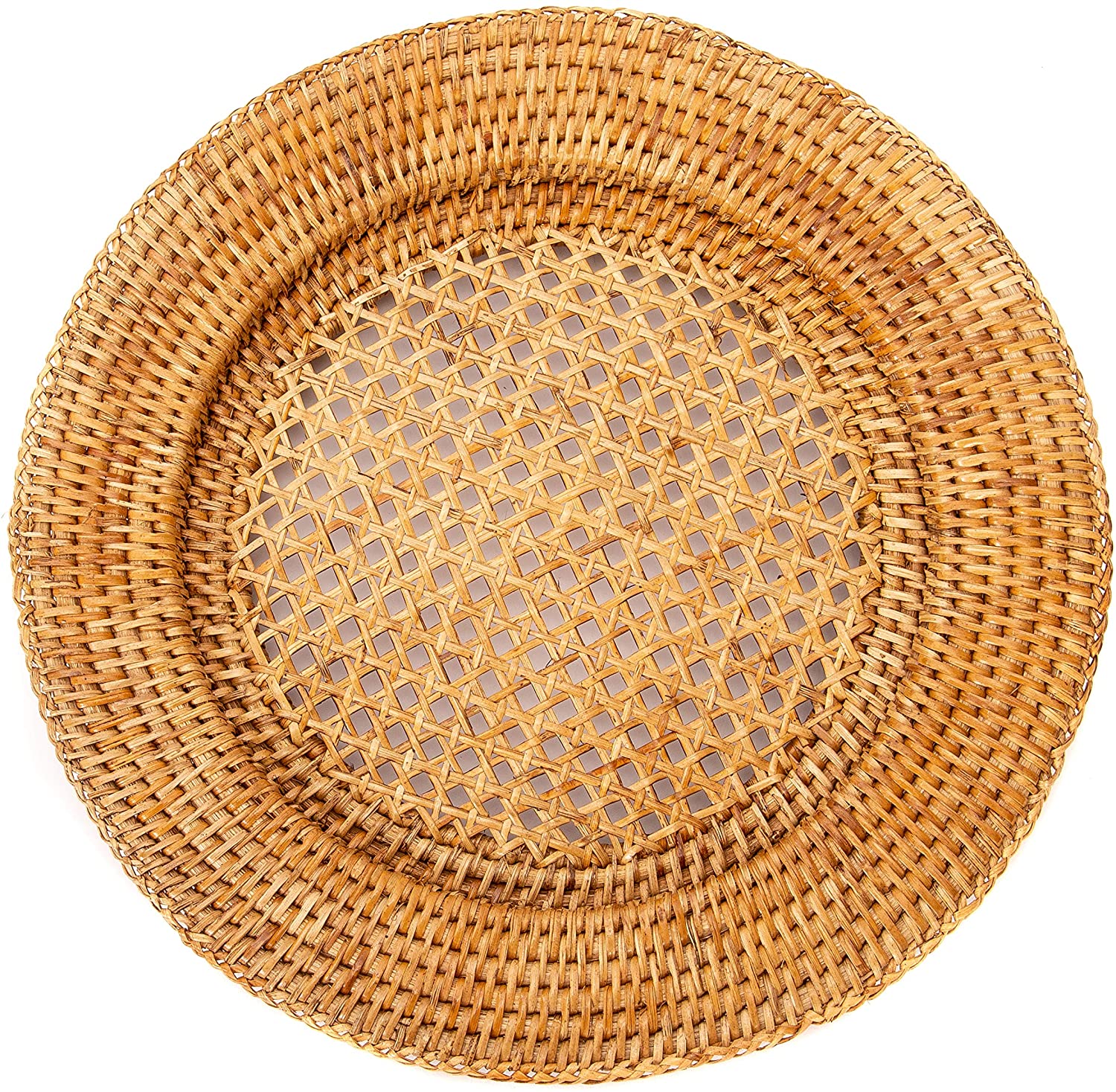Round Woven Wicker Rattan Placemat 13 In. perfect for modern decoration