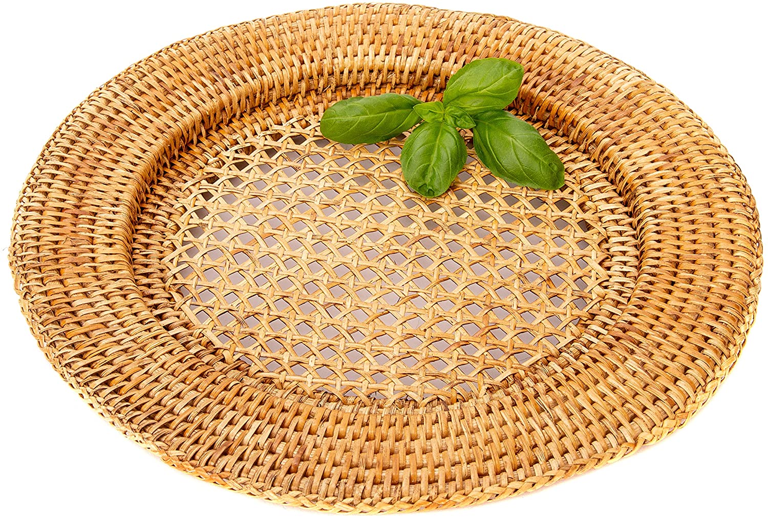 Round Woven Wicker Rattan Placemat 13 In. perfect for modern decoration