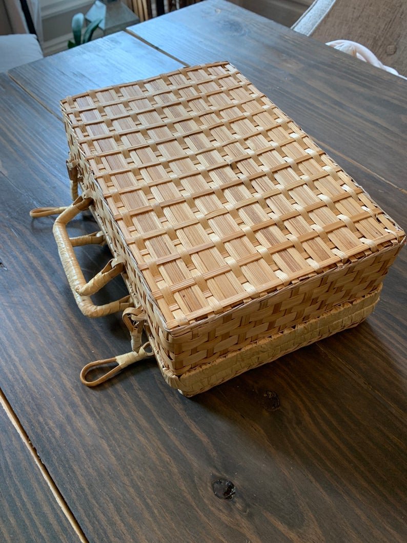 Wholesales Wicker Picnic Basket BohoSuitcase Storage Bags for Picnic