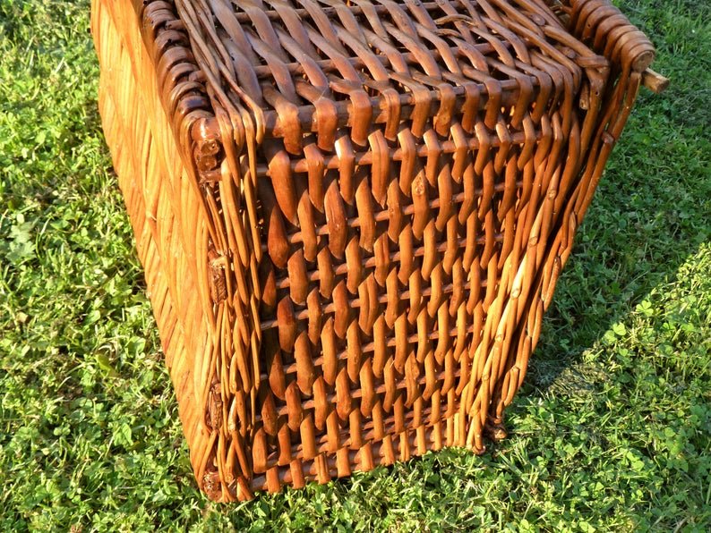 Big sale straw suitcase vintage wicker suitcase rattan storage baskets for beach for picnic