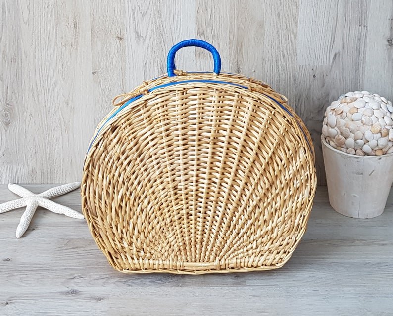 New items Rattan wicker picnic basket Decorative wicker suitcase, Woven rattan case, Hamper