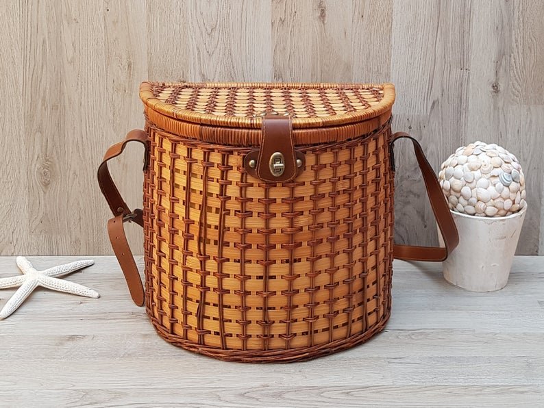 Best selling handmade rattan storage baskets picnic Wicker Baskets Set for outdoor camping