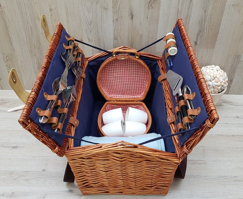 Multi function wicker Picnic basket for camping parties from Vietnam artisans