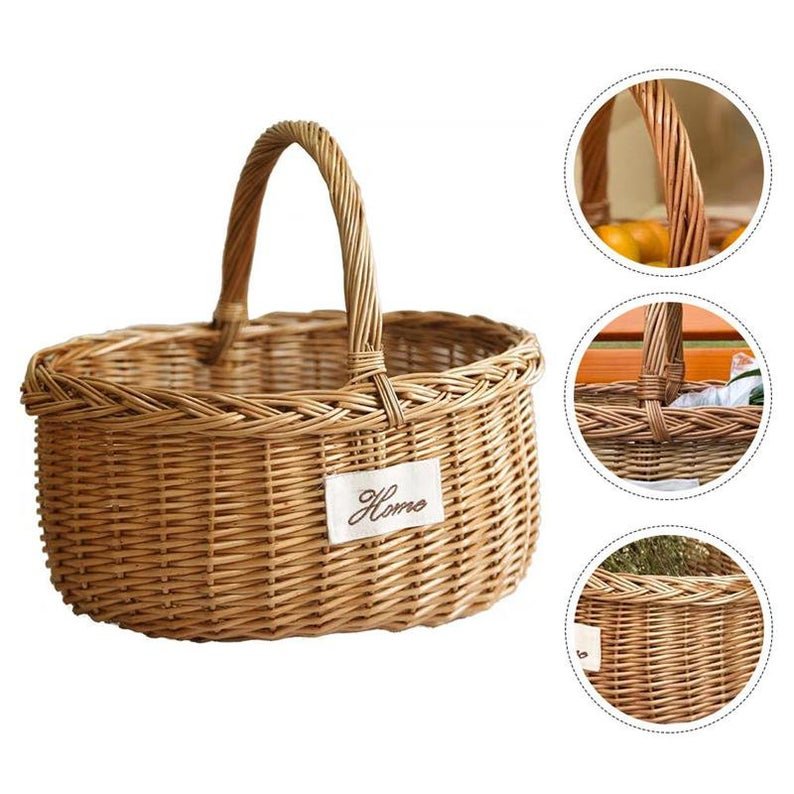 New design Large Wicker Picnic Basket, Picnic Hamper, Picnic Basket for 4, Coastal decor, Country living