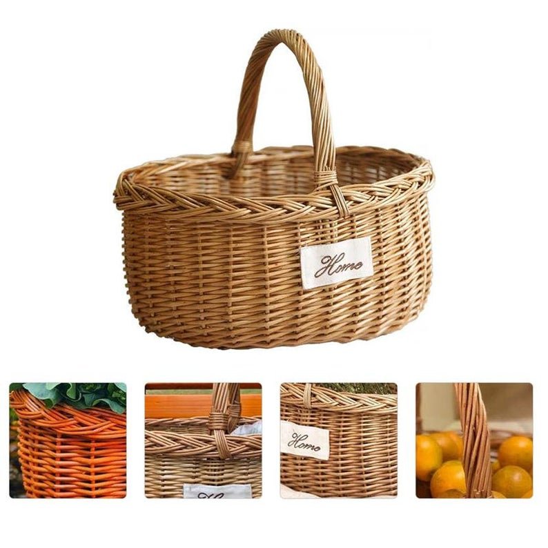 New design Large Wicker Picnic Basket, Picnic Hamper, Picnic Basket for 4, Coastal decor, Country living