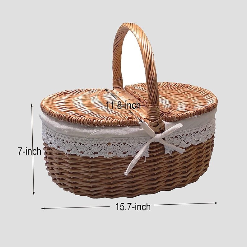 Low price Wicker Picnic Basket, Hamper, Shell Shaped Picnic Basket, Complete Picnic Basket, Farm House decor, Coastal décor