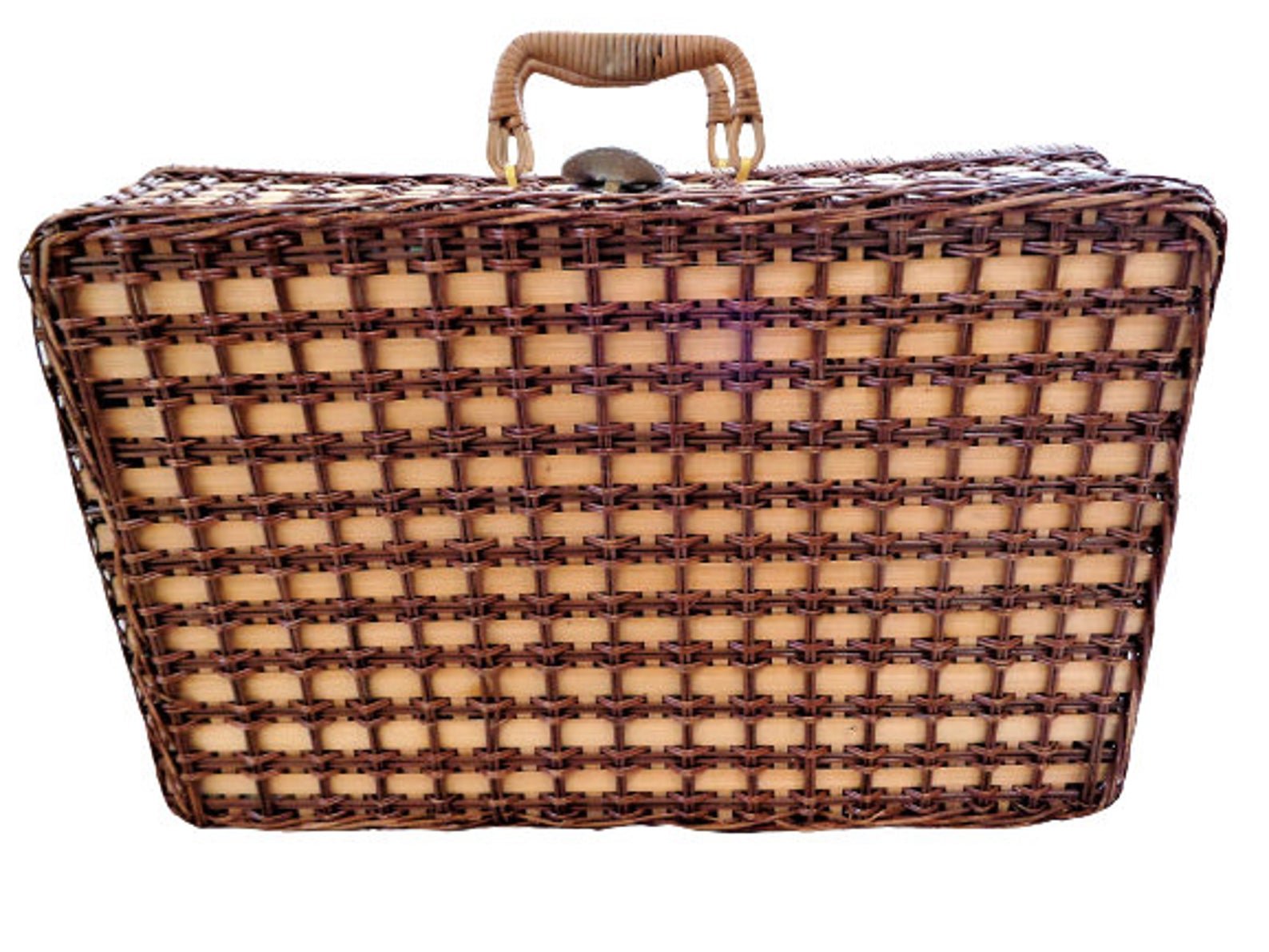 Vintage Rttan Wicker Picnic Basket/Hamper Food Storage Boxes for Picnic