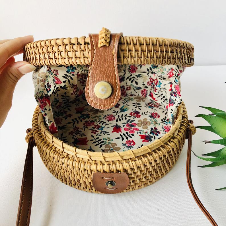 SALE Stylish Beach bag water hyacinth weave woven wicker basket bag Boho summer accessories handbag holiday and everyday tote,straw Bali bag