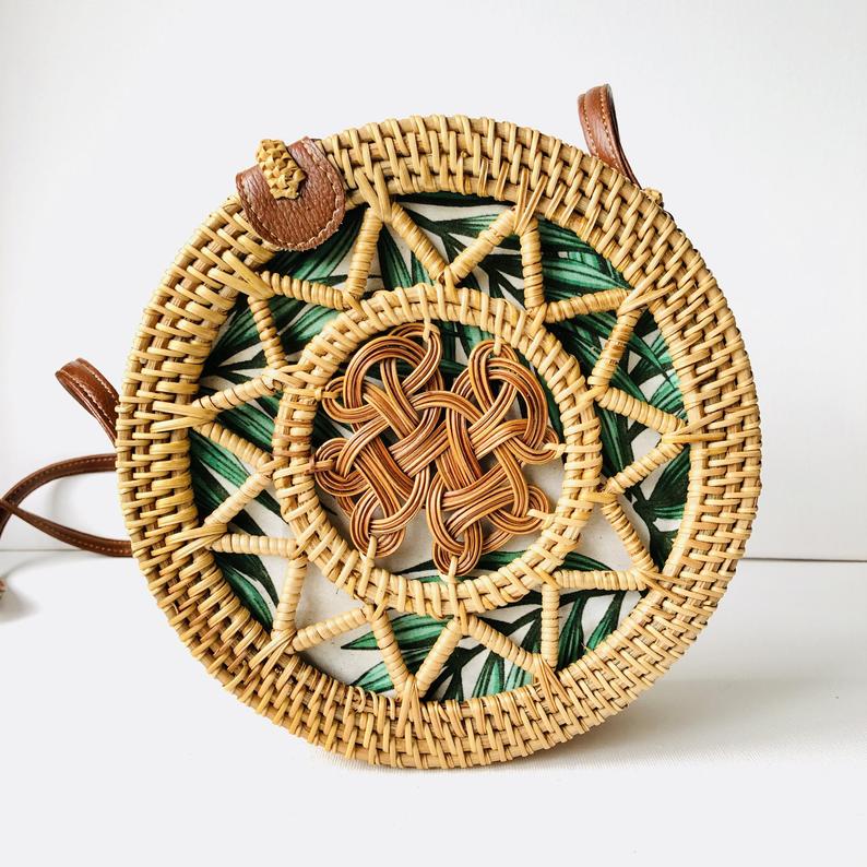 SALE Stylish Beach bag water hyacinth weave woven wicker basket bag Boho summer accessories handbag holiday and everyday tote,straw Bali bag