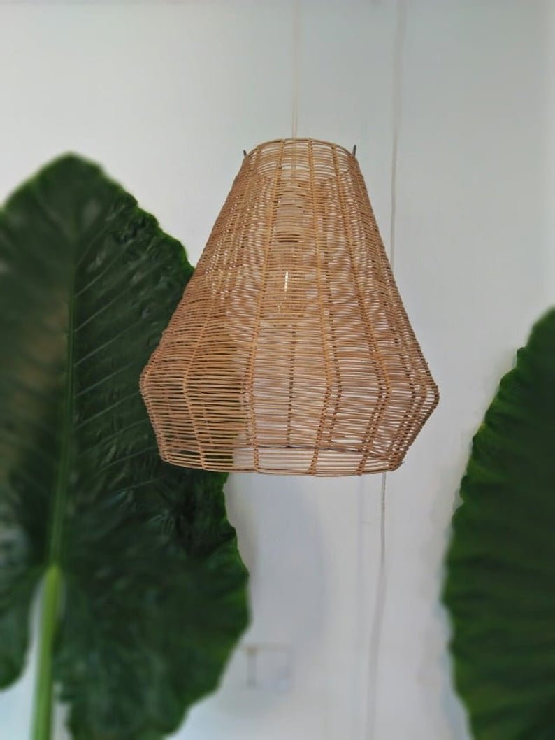 Handmade Rattan Rustic Home Decoration Light Mid-century Handmade Rattan Lampshade