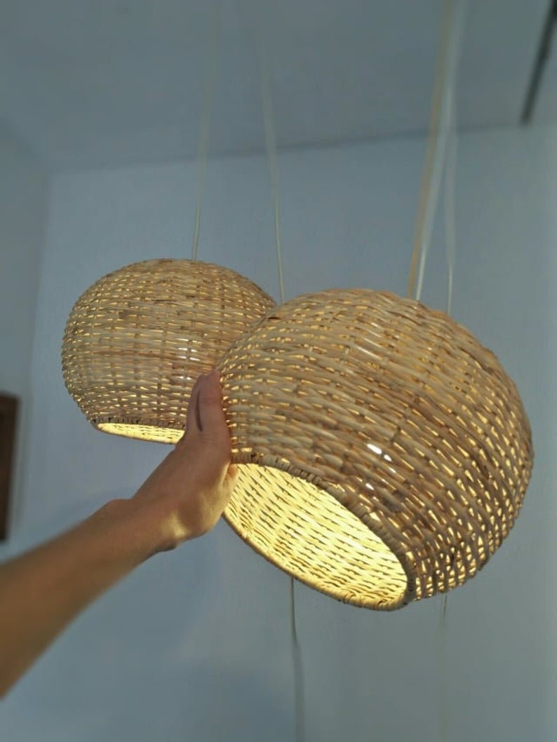 Good choice Rattan Wicker Lampshape Boho Light Natural handmade rattan lampshade