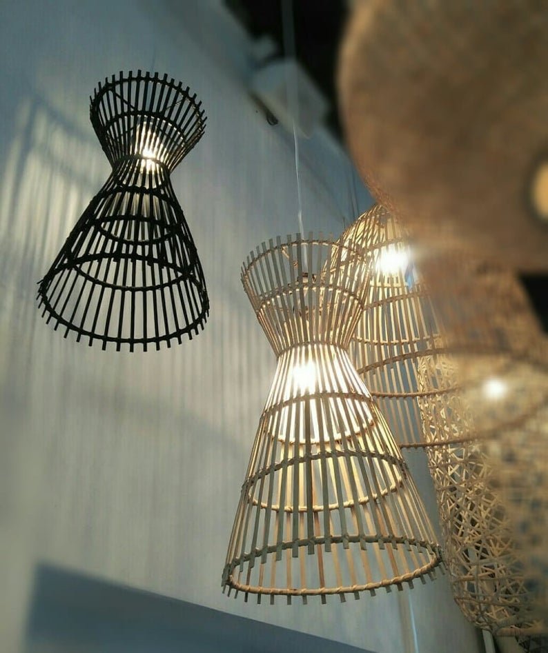 Rattan Wicker Wall Hanging Lampshade Wicker Light for Home Decoration