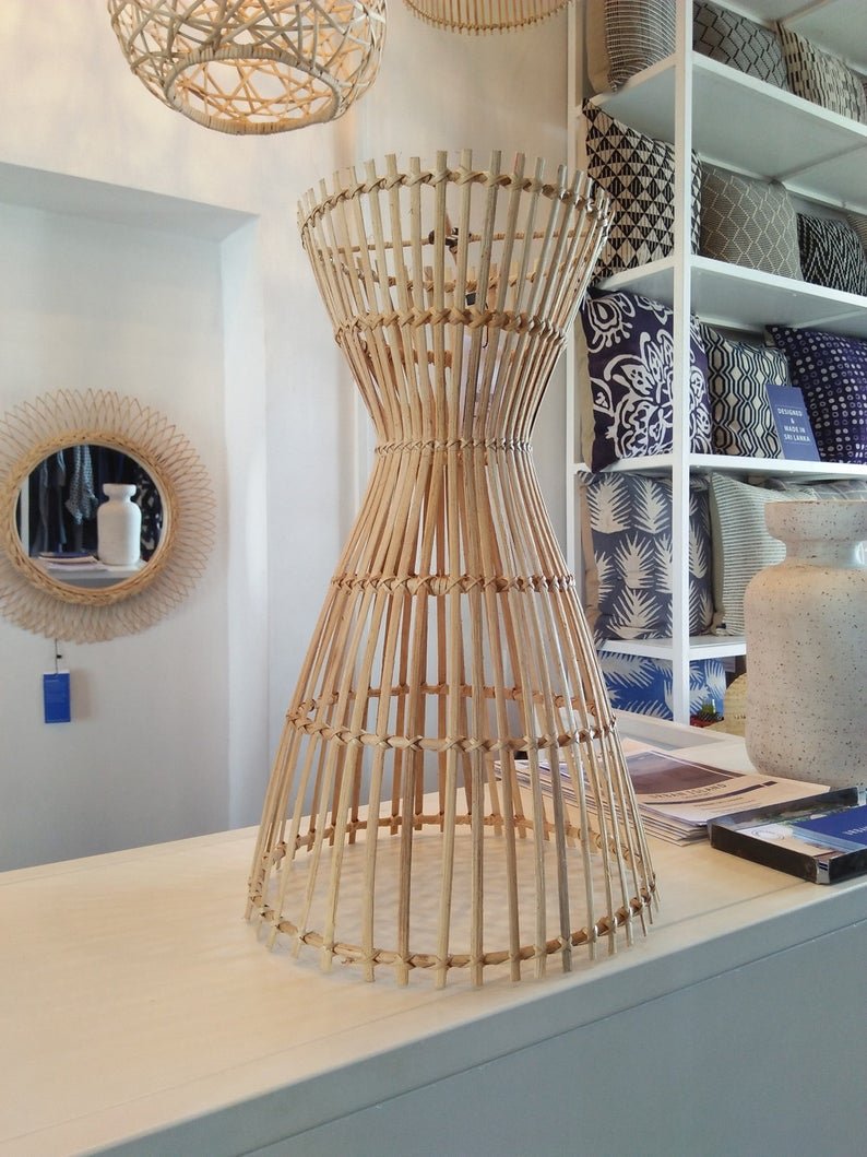 Rattan Wicker Wall Hanging Lampshade Wicker Light for Home Decoration