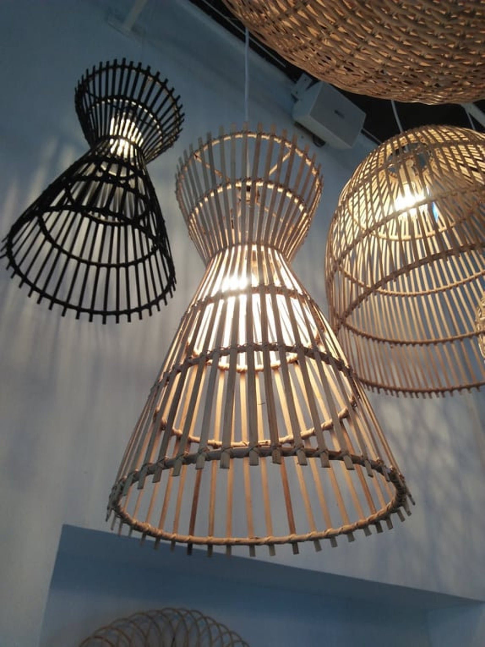 Rattan Wicker Wall Hanging Lampshade Wicker Light for Home Decoration