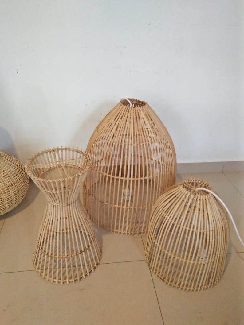 Rattan Wicker Wall Hanging Lampshade Wicker Light for Home Decoration