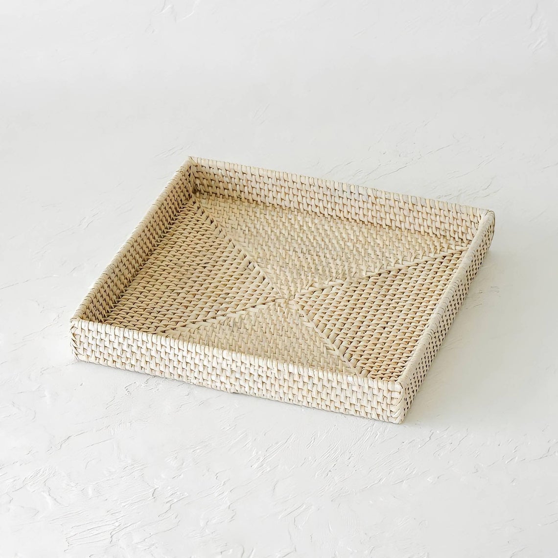High demand set of 2 round wicker rattan serving trays from Vietnam
