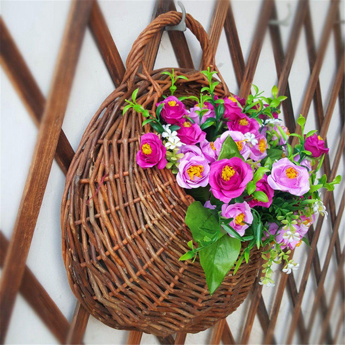 Artificial Flowers Wall Mounted Basket For Home Decor made in Vietnam