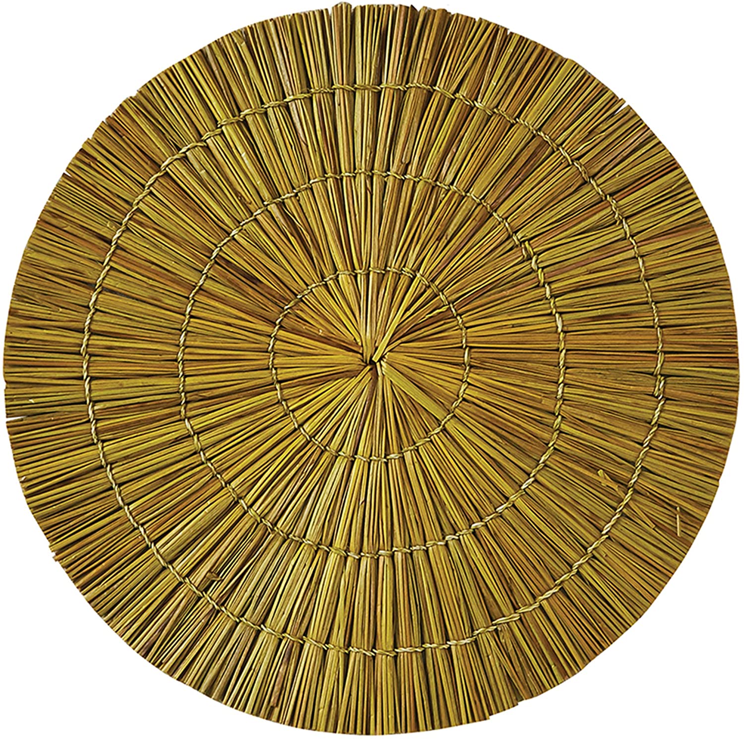 Split P Seagrass Round Placemat Set - Gold