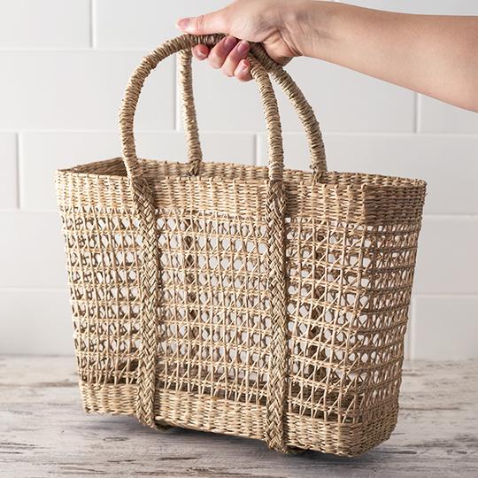 2020 Style Natural Sea grass Handmade Straw Bucket Handbags Fashion Simple Picnic Holiday Women Bag