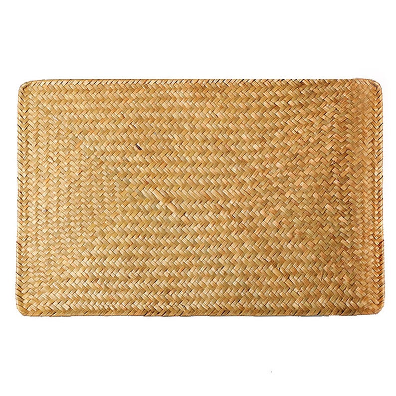 Retail A Set of 4 Rectangular Hand Woven Non-Slip Sea grass Place mat with Heat Resistant function