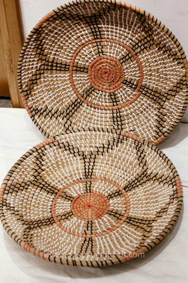 Hot sale Seagrass Hand Woven Wall Plate/ Wall Hanging Decoration/ Beautiful Wall Plates for Dinner and Tablewares