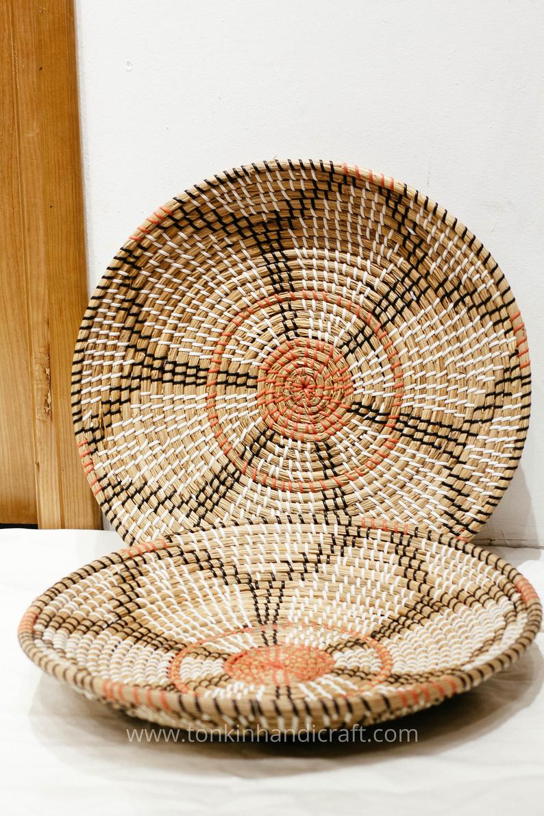 Hot sale Seagrass Hand Woven Wall Plate/ Wall Hanging Decoration/ Beautiful Wall Plates for Dinner and Tablewares