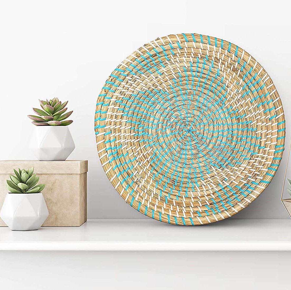 Allegories Woven Basket Bowl Wall Hanging/Handmade Decorative Bowl with Hook