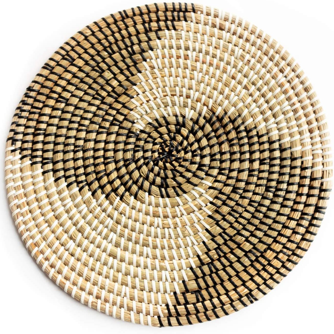 Seagrass Trivets for Hot Dishes - Woven Trivets Handmade Placemats for Dining Table -  Wall Hanging Decorative Plate - Seagrass Wall Decor (35cm/13.7in)