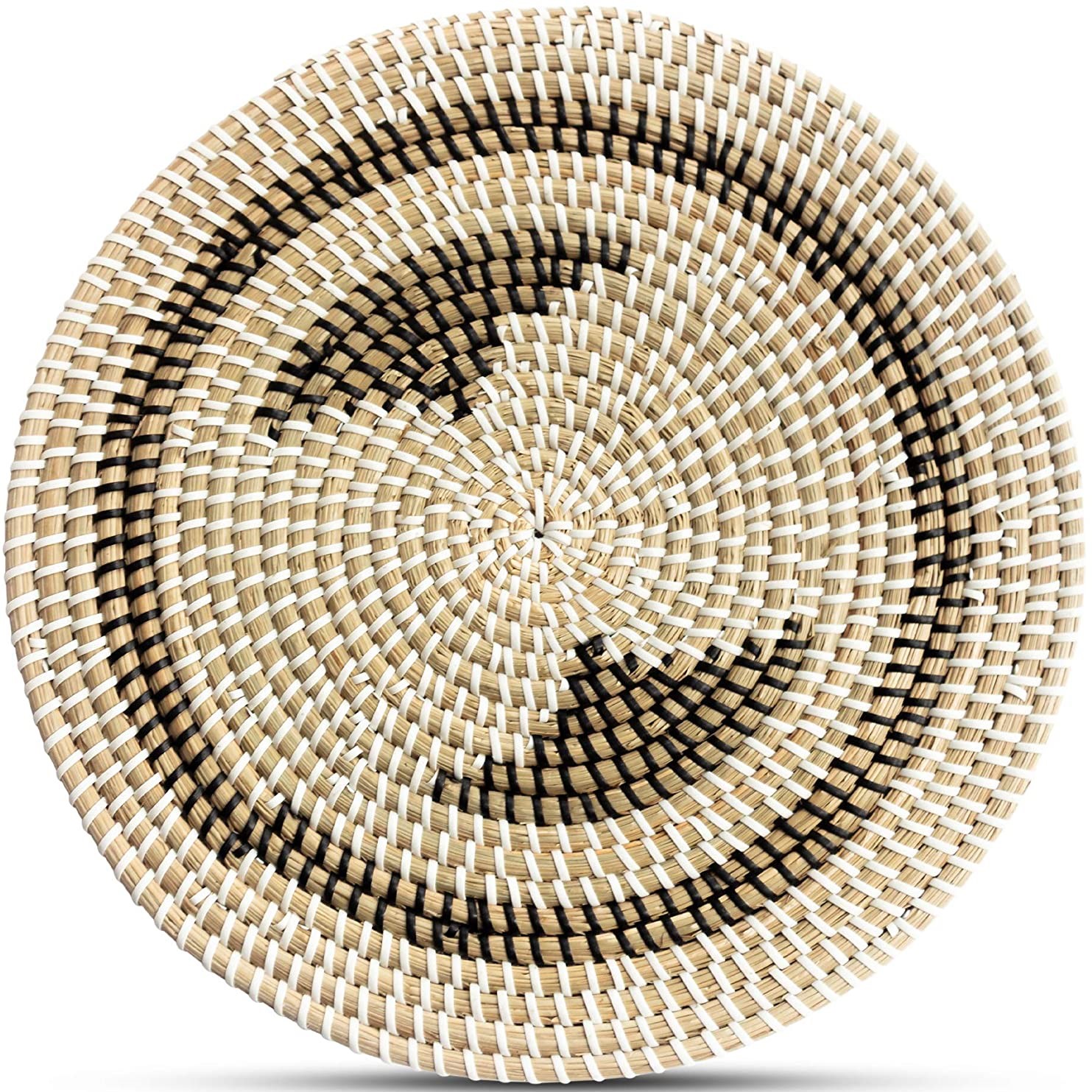 Seagrass Trivets for Hot Dishes - Woven Trivets Handmade Placemats for Dining Table -  Wall Hanging Decorative Plate - Seagrass Wall Decor (35cm/13.7in)