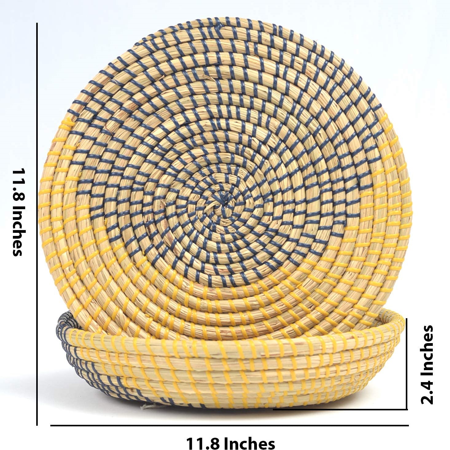 New Design Natural Wicker Seagrass Moon Shaped Wall Hanging Basket and Plate for Decorative Home and Kitchen