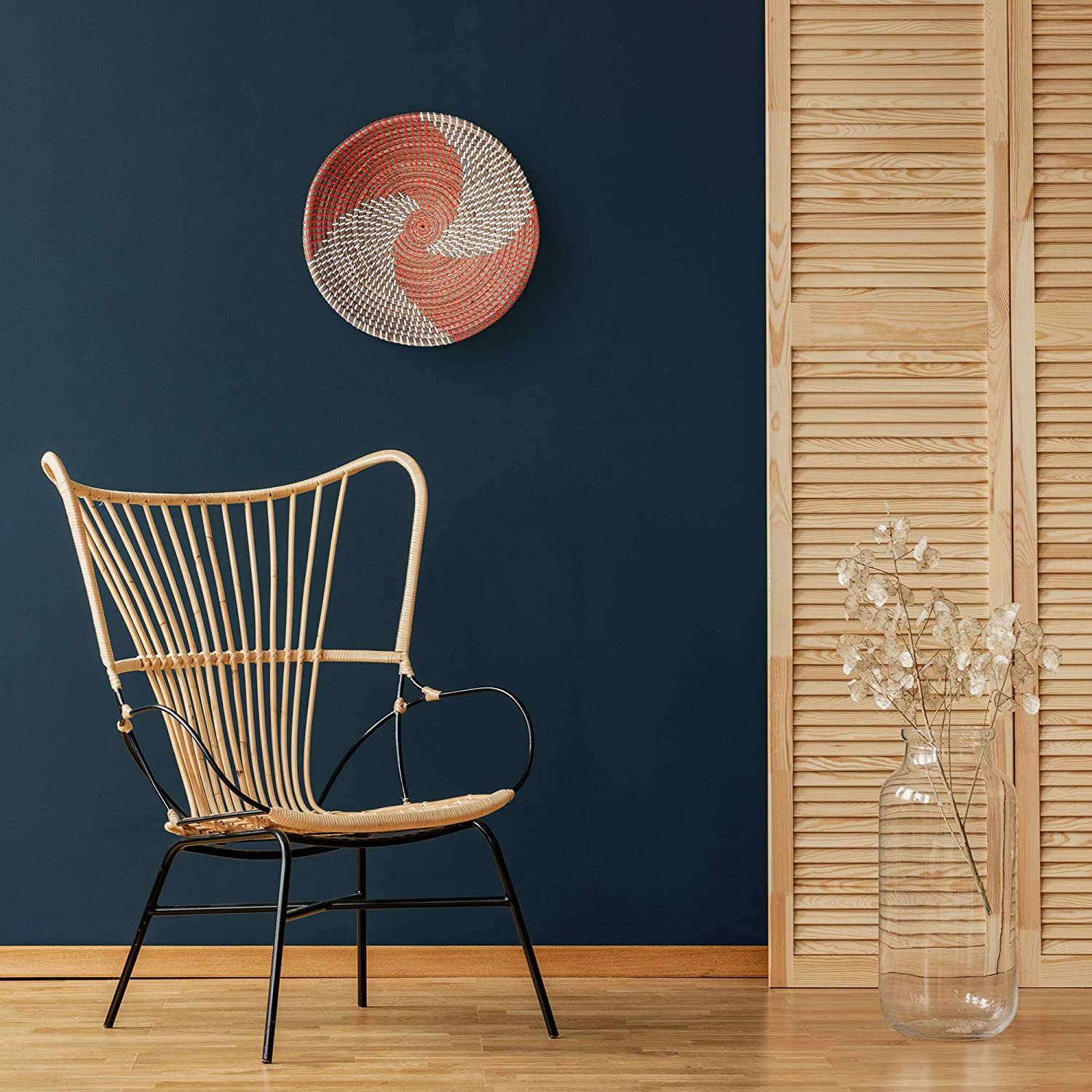 Vietnam Handwoven Seagrass Baskets Wall Art Decorative Wall Macrame Wall Hanging Orange Color
