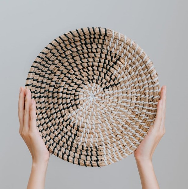New designed Creative Seagrass Wall Plate/ Hand Weaving Basket Wall Hanging Decoration