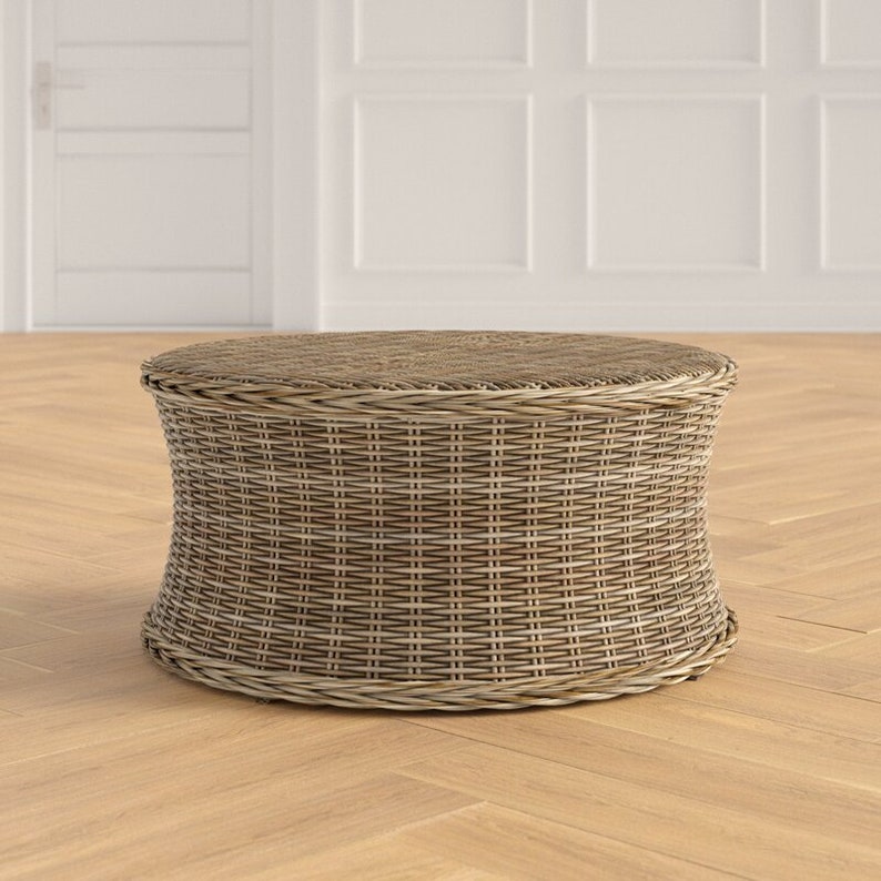 Handmade Rattan Wicker Cane Gray Coffee Table for Home Decor - TPTB005