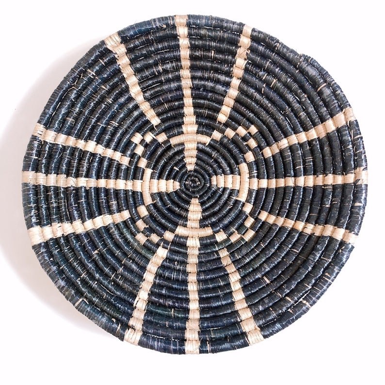 Best Seller High Quality Boho Style Set of 5 Coiled Seagrass Wall Hanging Baskets for Wall Decorations