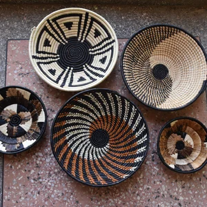 ON SALE African Wall Basket Set, Boho Basket Wall Decor, African Wall Decor Display Baskets, Handwoven Decorative Baskets Christmas Gifts