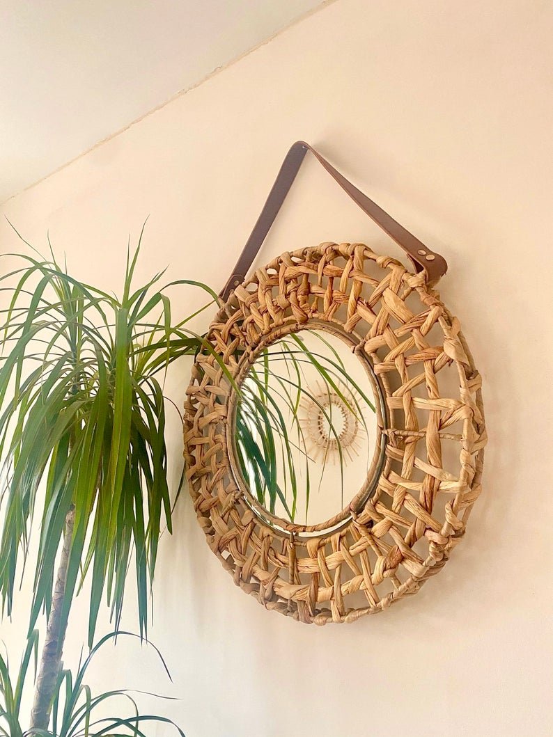 Water Hyacinth Mirror Wall Hanging Flower Water Hyacinth Mirror ...