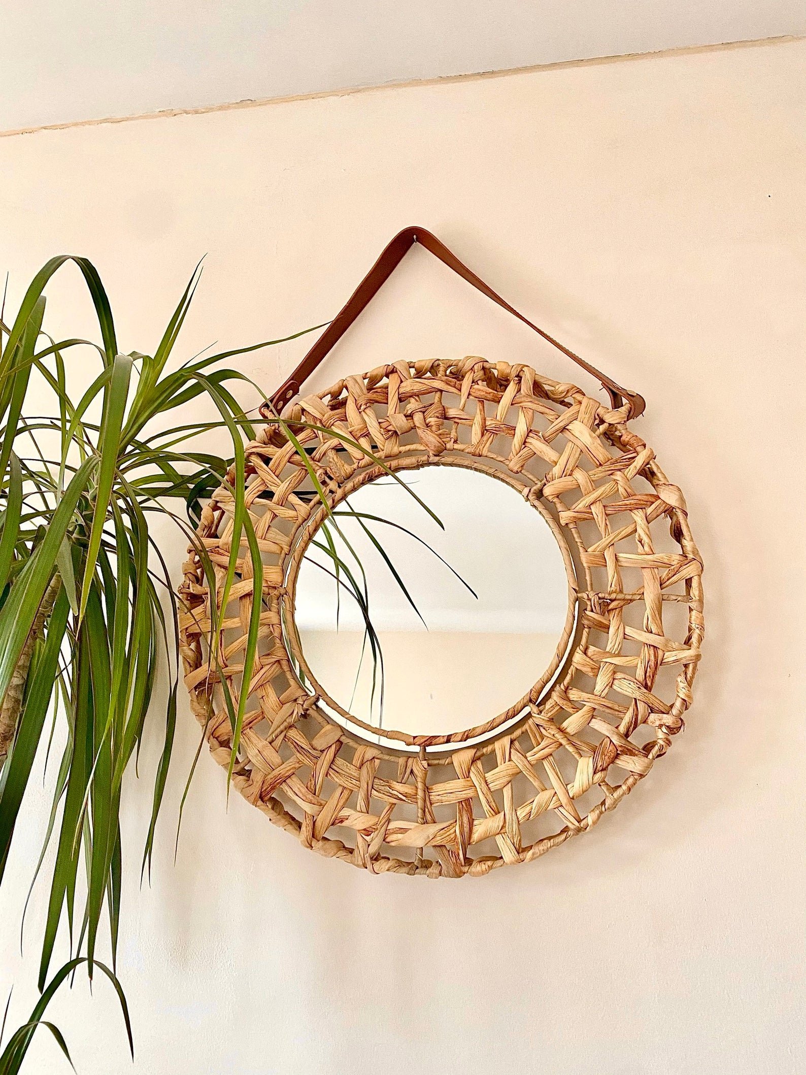 Water Hyacinth Mirror Wall Hanging Flower Water Hyacinth Mirror ...