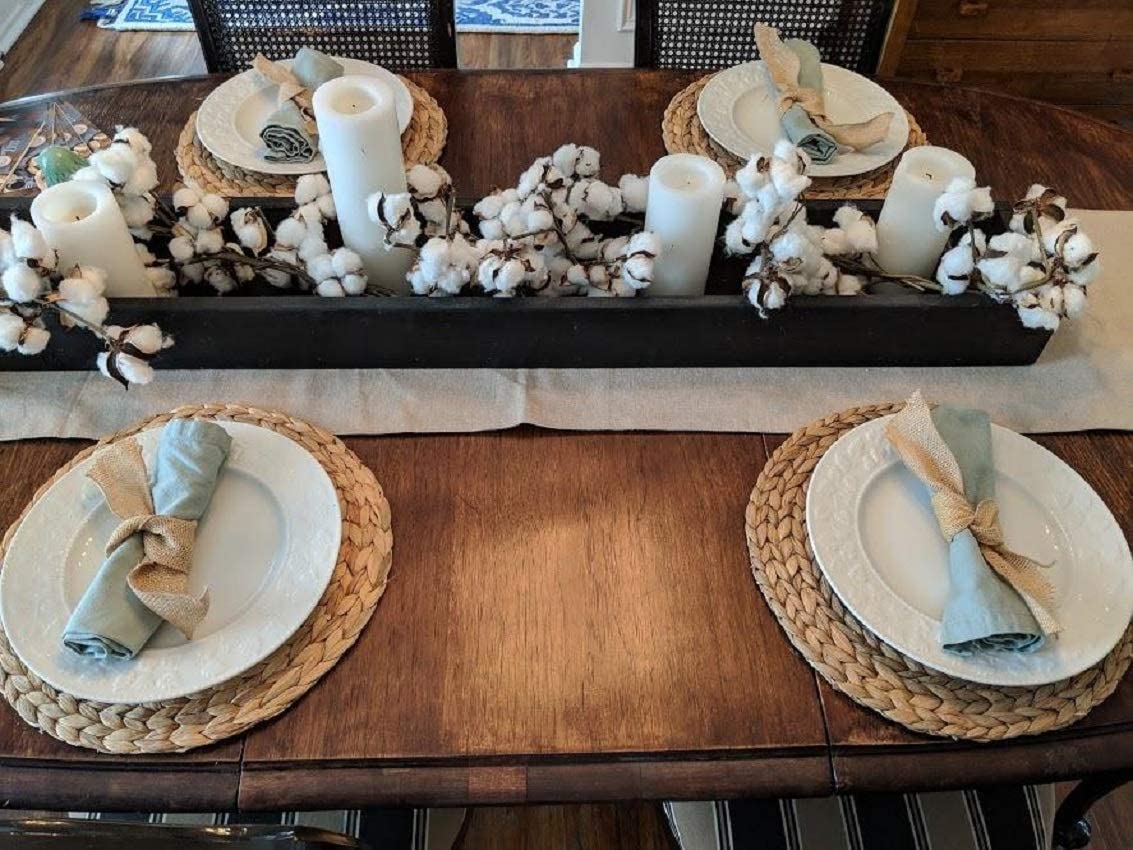 4pack Natural Water Hyacinth Woven placemat, Heat-Resistant Non-Slip Braided Rattan Tablemats Handmade placemat (11.8 Inch)