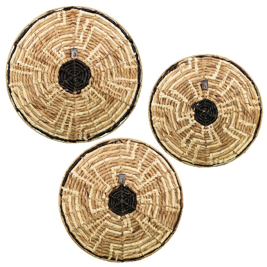 Hot trend Unique Water hyacinth Woven Wall Hangings Plates Handmade Wall Decor for Livingroom