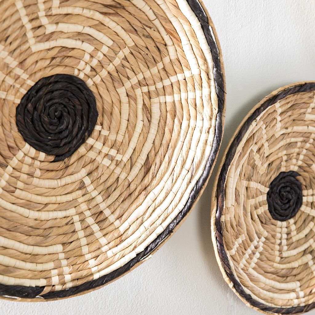 Hot trend Unique Water hyacinth Woven Wall Hangings Plates Handmade Wall Decor for Livingroom