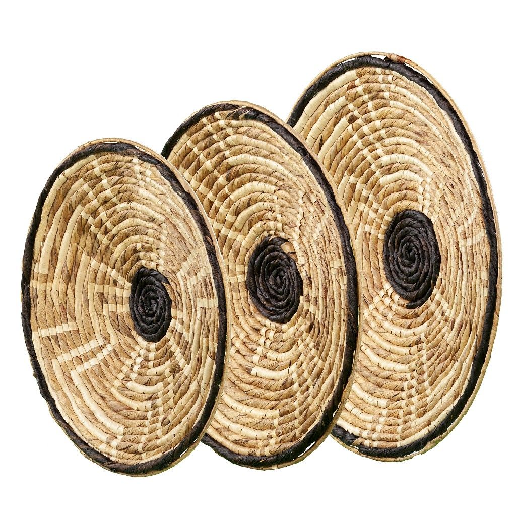 Hot trend Unique Water hyacinth Woven Wall Hangings Plates Handmade Wall Decor for Livingroom