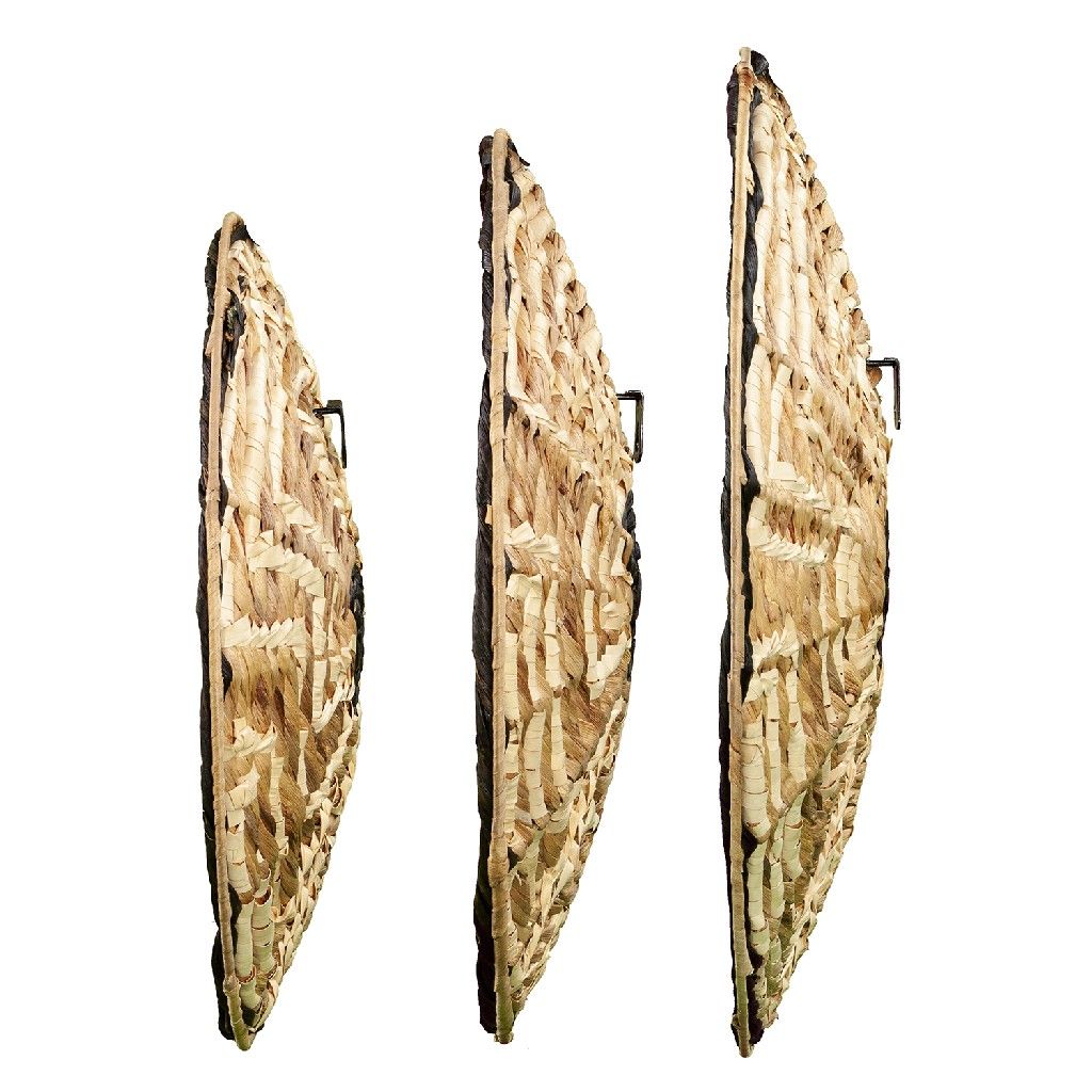 Hot trend Unique Water hyacinth Woven Wall Hangings Plates Handmade Wall Decor for Livingroom