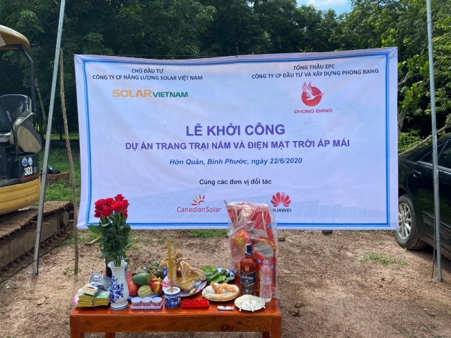 Lễ khởi công dự án trang trại nấm và điện mặt trời áp mái tại Hớn Quản, Bình Phước