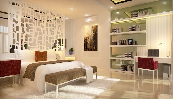 Vách ngăn phòng khách và phòng ngủ đẹp hợp phong thủy