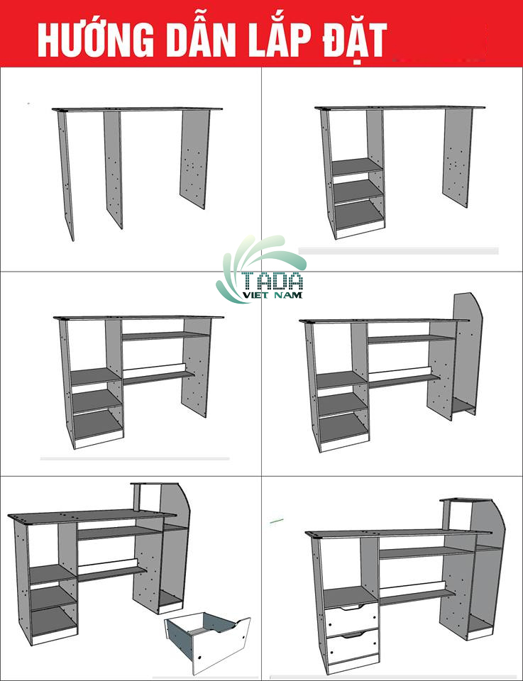 HƯỚNG DẪN LẮP BÀN HỌC TADA