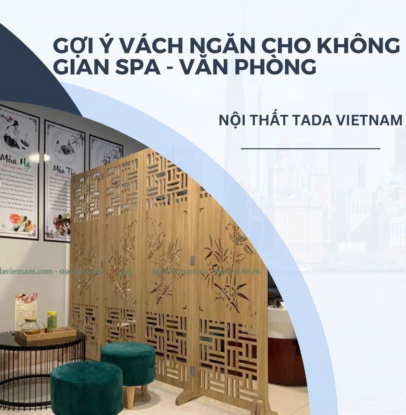Gợi ý vách ngăn cho không gian spa - văn phòng