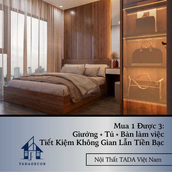 Mua 1 Được 3: Giường + Tủ + Bàn làm việc – Tiết Kiệm Không Gian Lẫn Tiền Bạc
